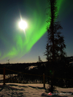 Aurora and Full Moon