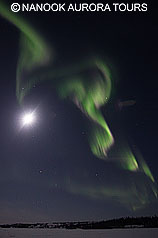 Aurora with Moon