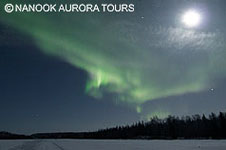 aurora and Full Moon