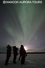 aurora and Full Moon